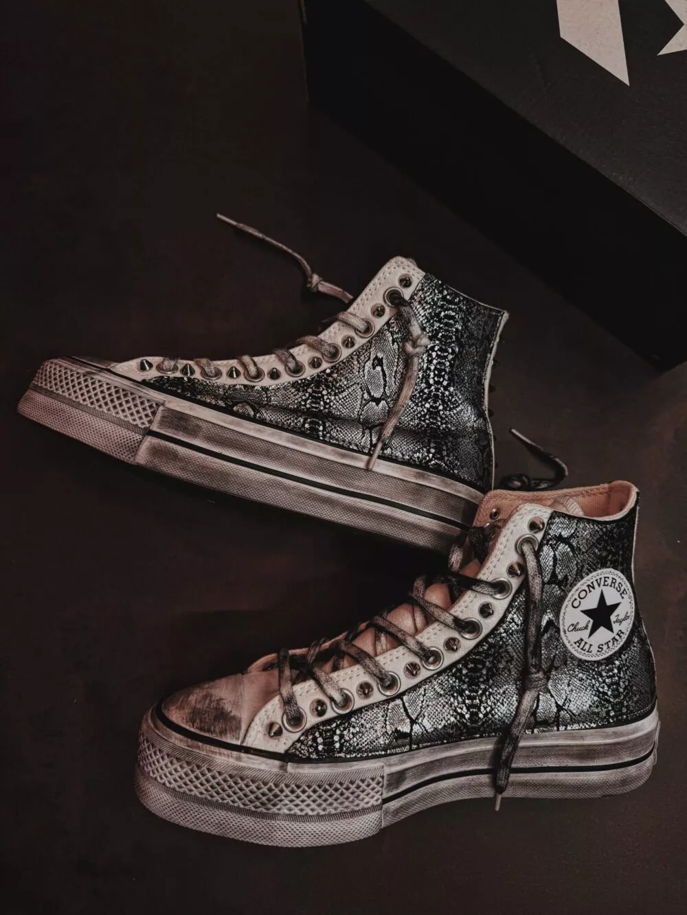 CONVERSE High Platform White Pytho Silver - foto 3