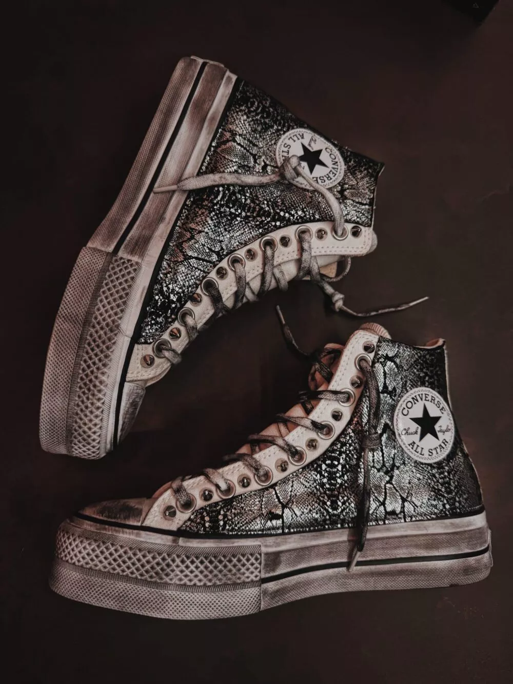 CONVERSE High Platform White Pytho Silver