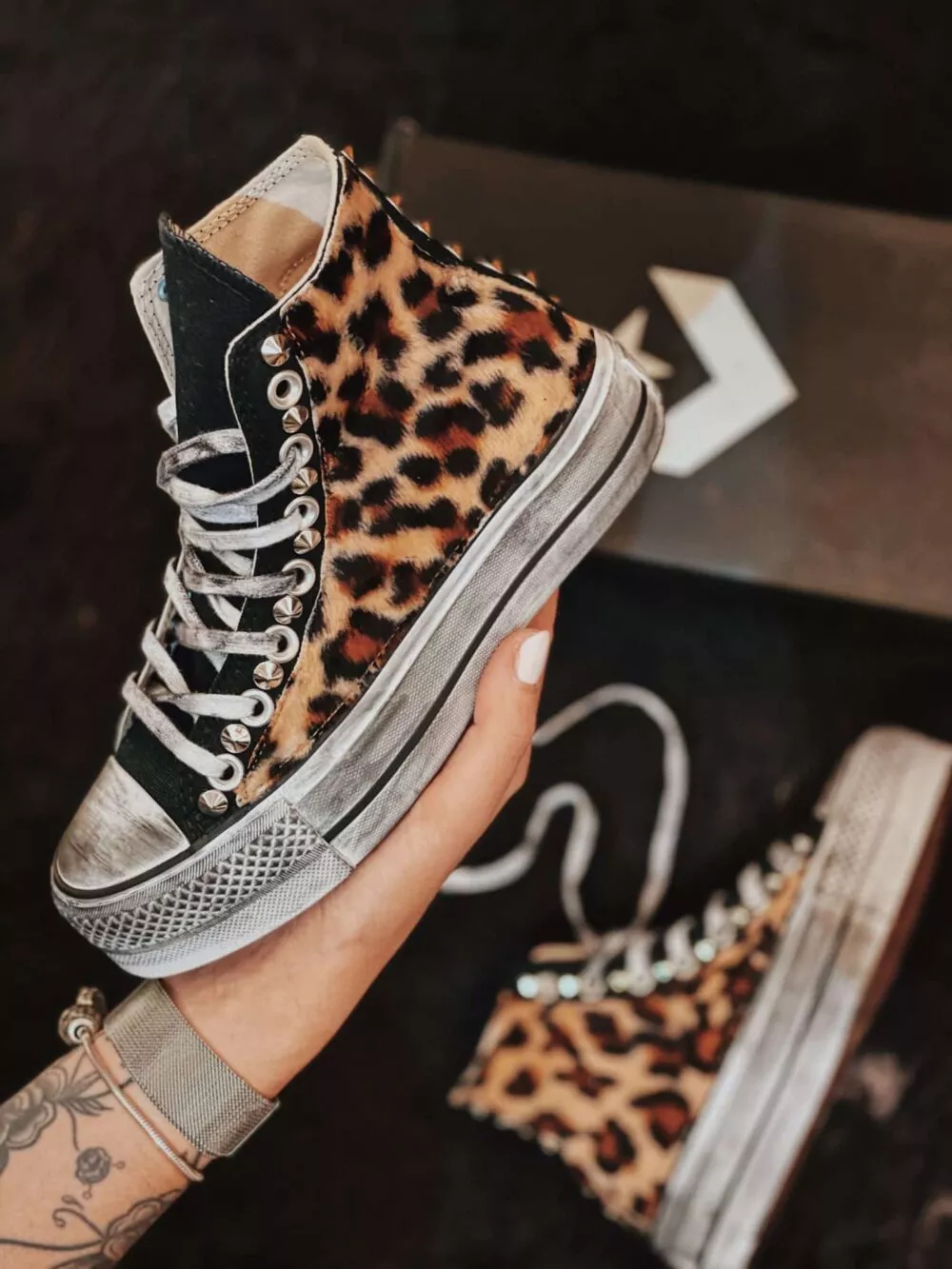 CONVERSE PLATFORM HIGH Black Animal Macu SAMPLE SALE