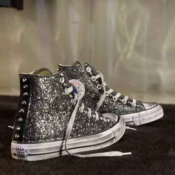 Converse Classic High Black Glitter