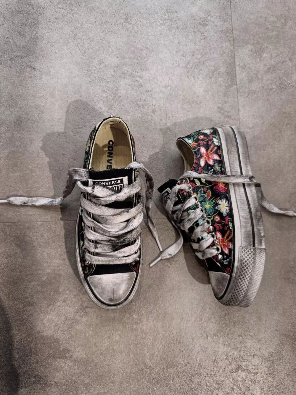 CONVERSE Platform Low FLORAL Black - foto 2