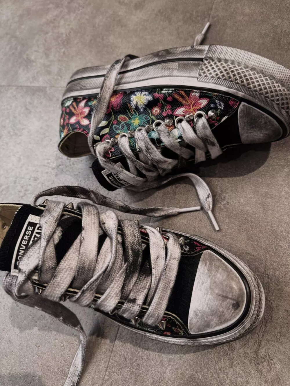 CONVERSE Platform Low FLORAL Black - foto 3