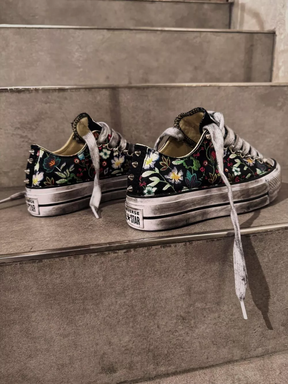CONVERSE Platform Low FLORAL Black - foto 4