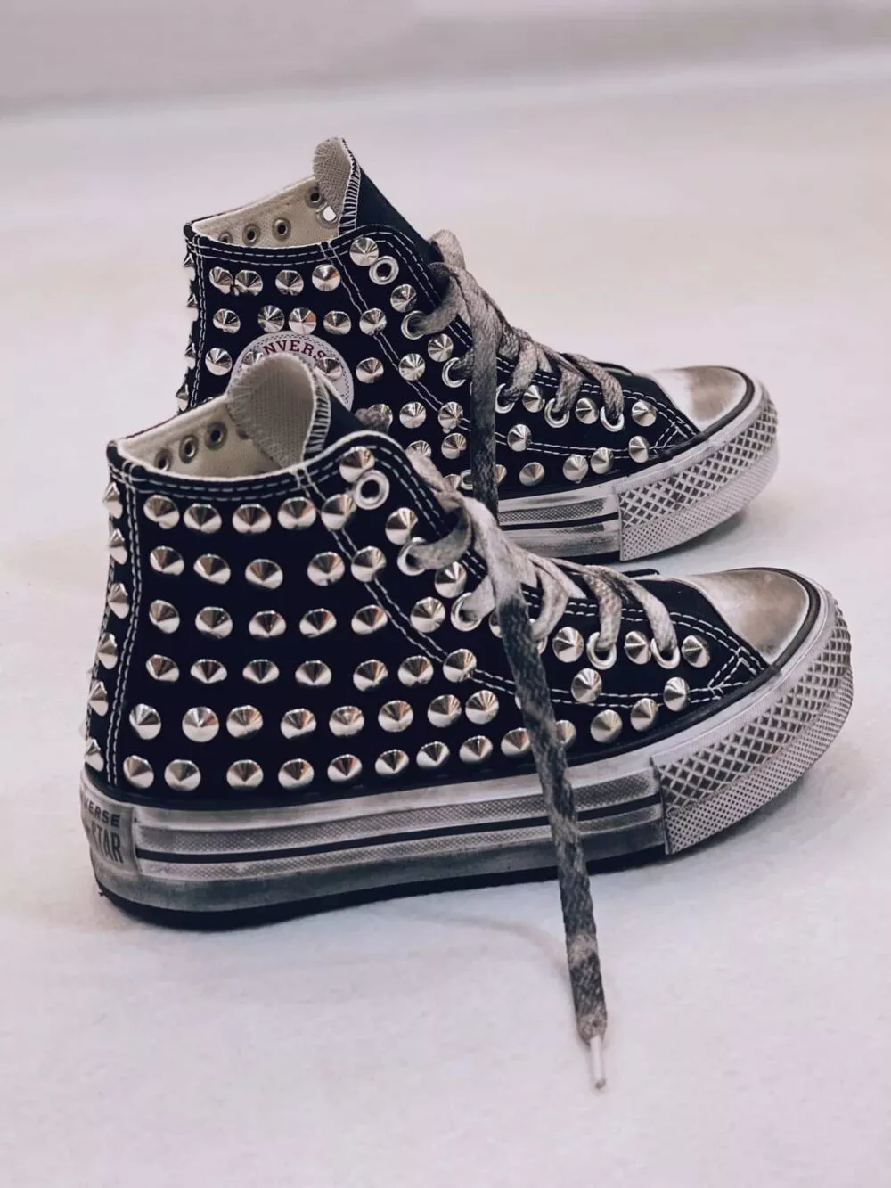 Converse High Platform Black Full Borchie (Kids)
