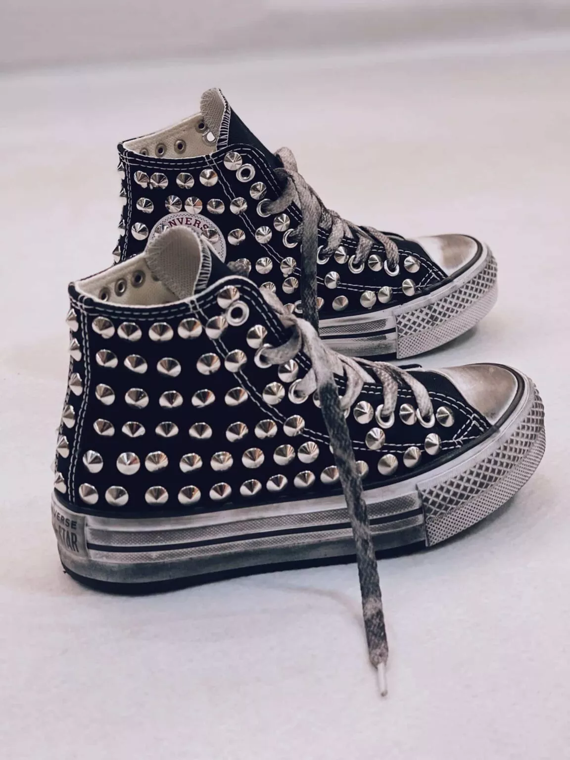 Converse High Platform Black Full Borchie (Kids)