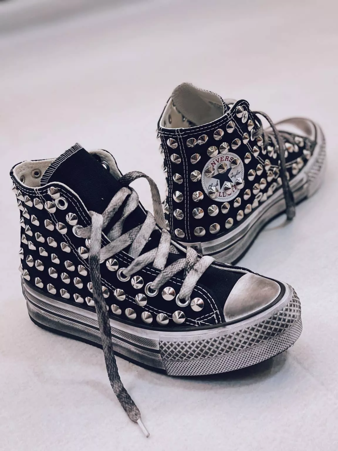 Converse High Platform Black Full Borchie (Kids) - foto 2