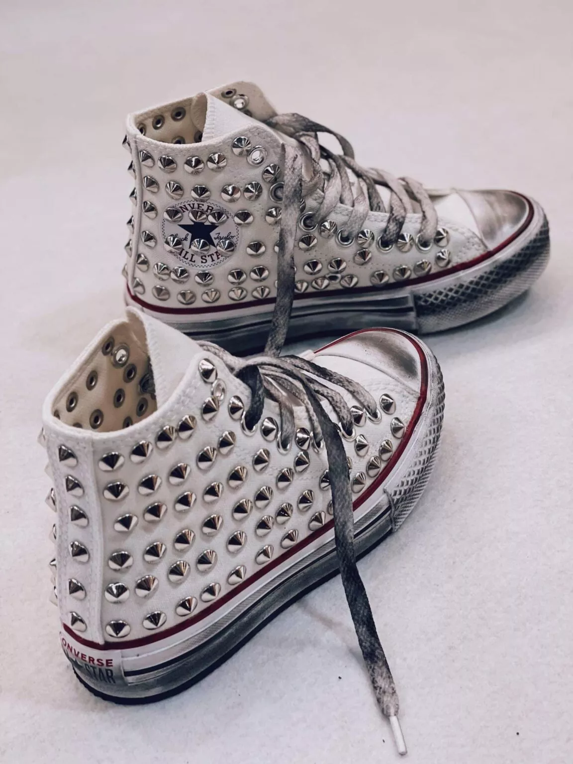Converse High Platform White Full Borchie (Kids)