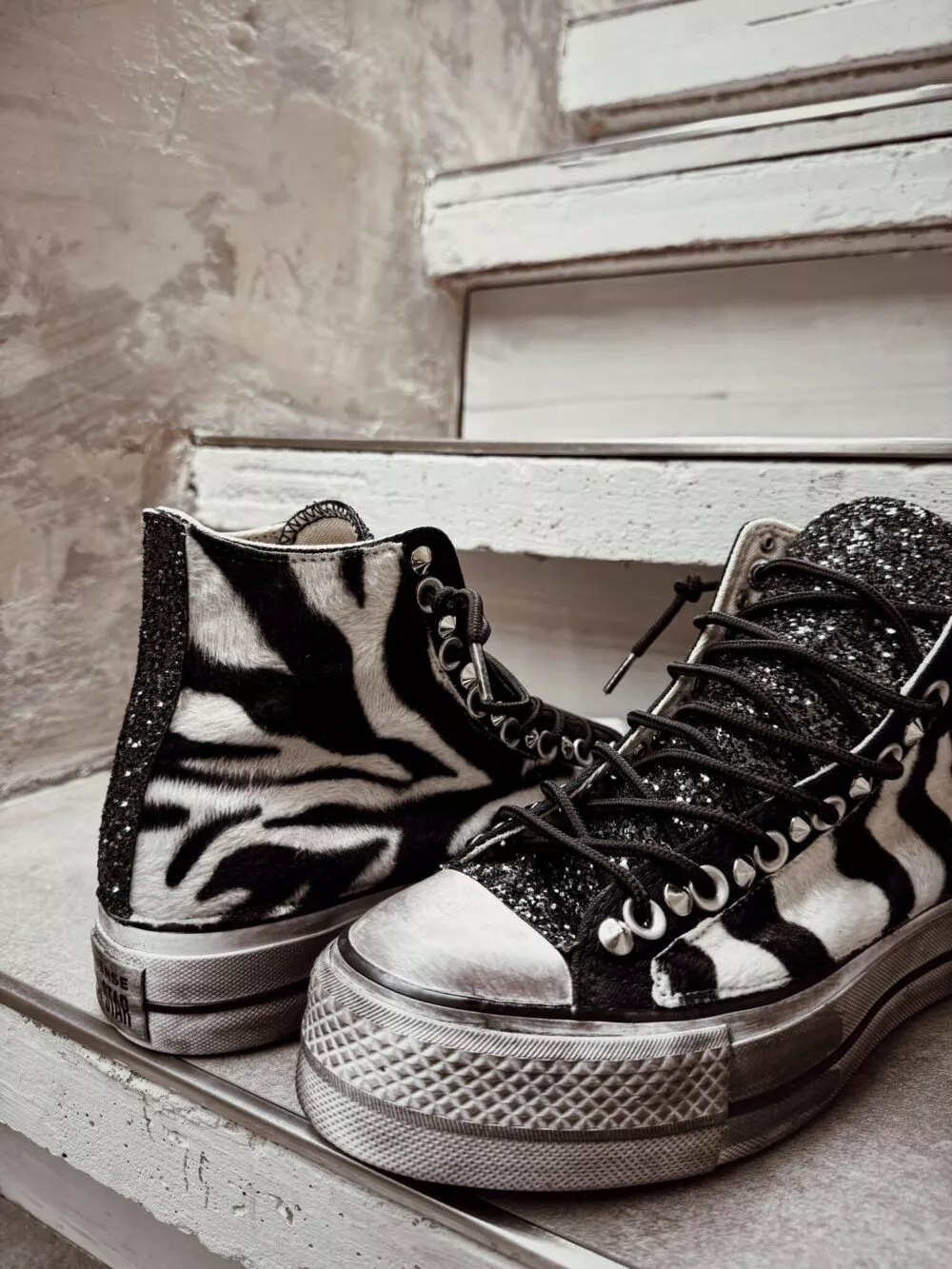 CONVERSE PLATFORM HIGH Black Super Zebra SAMPLE SALE - foto 4