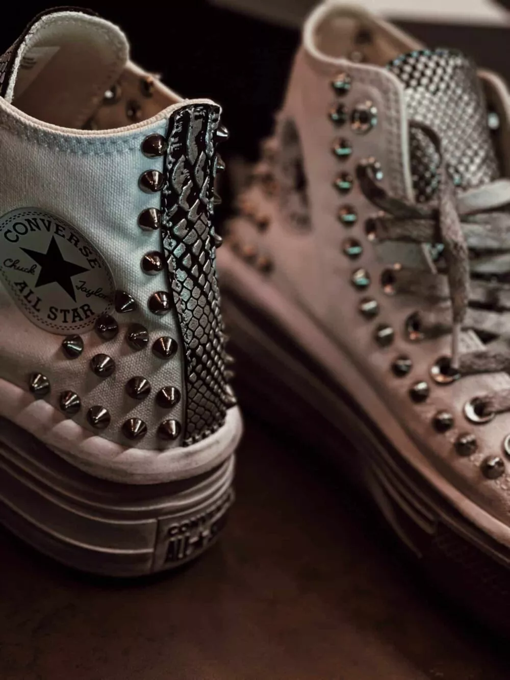 CONVERSE Platform High MOVE White PITONE ARGENTO SAMPLE SALE - foto 2