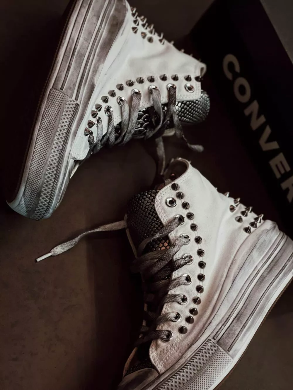 CONVERSE Platform High MOVE White PITONE ARGENTO SAMPLE SALE - foto 3