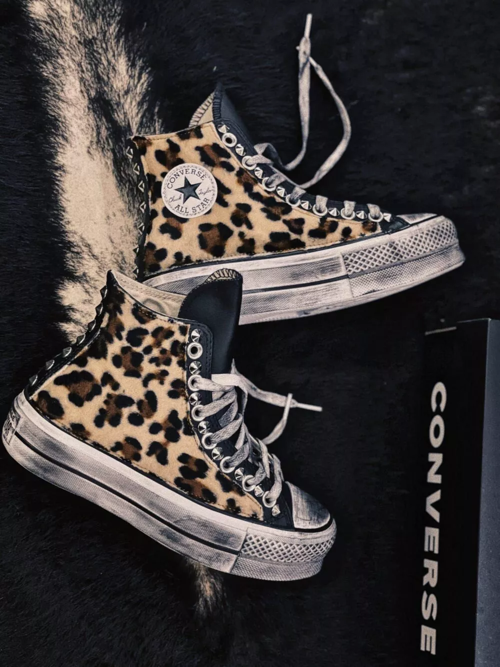 CONVERSE HIGH PLATFORM LEATHER Black Macu