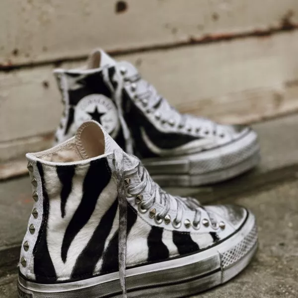 Converse Ltd High Platform White Zebra