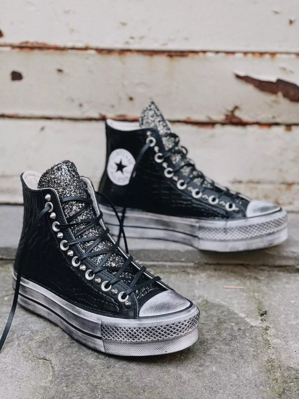 Converse High Platform Black Super Croco - foto 4