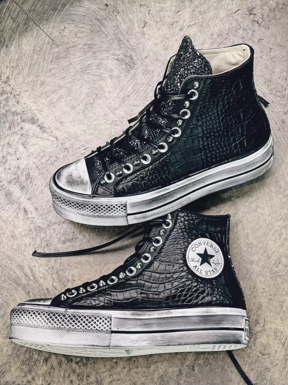 Converse High Platform Black Super Croco - foto 2