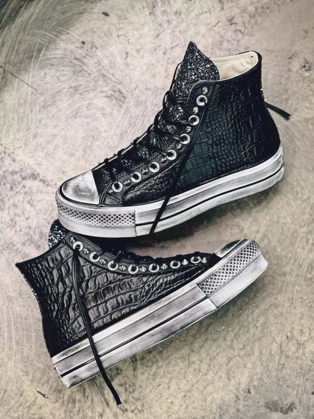 Converse High Platform Black Super Croco - foto 3