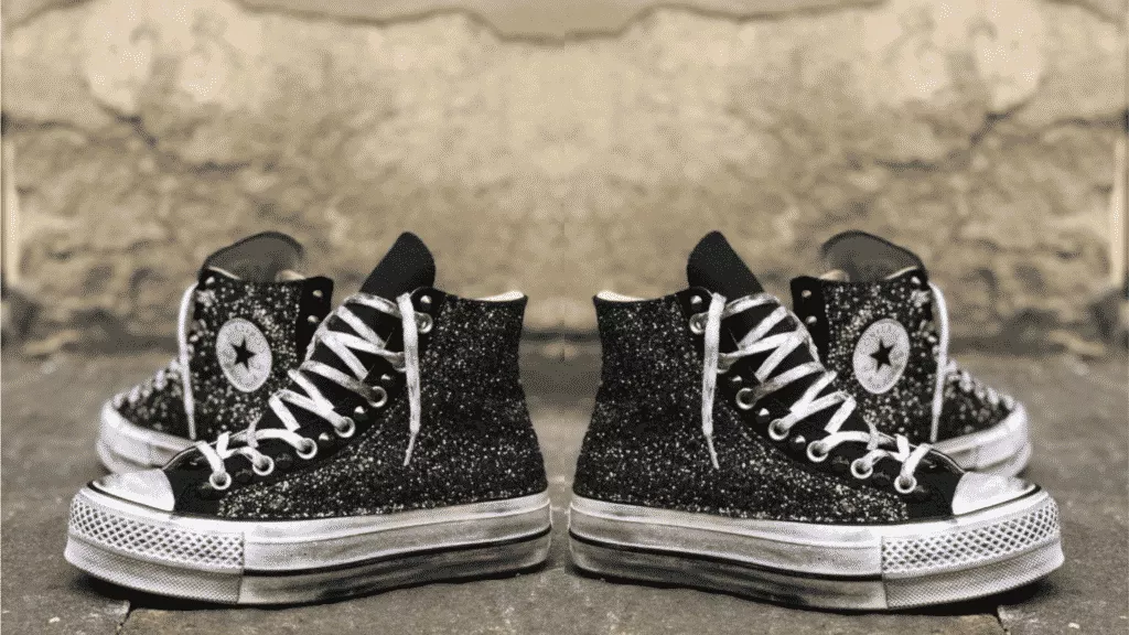 Converse Platform HIGH BLACK Glitter