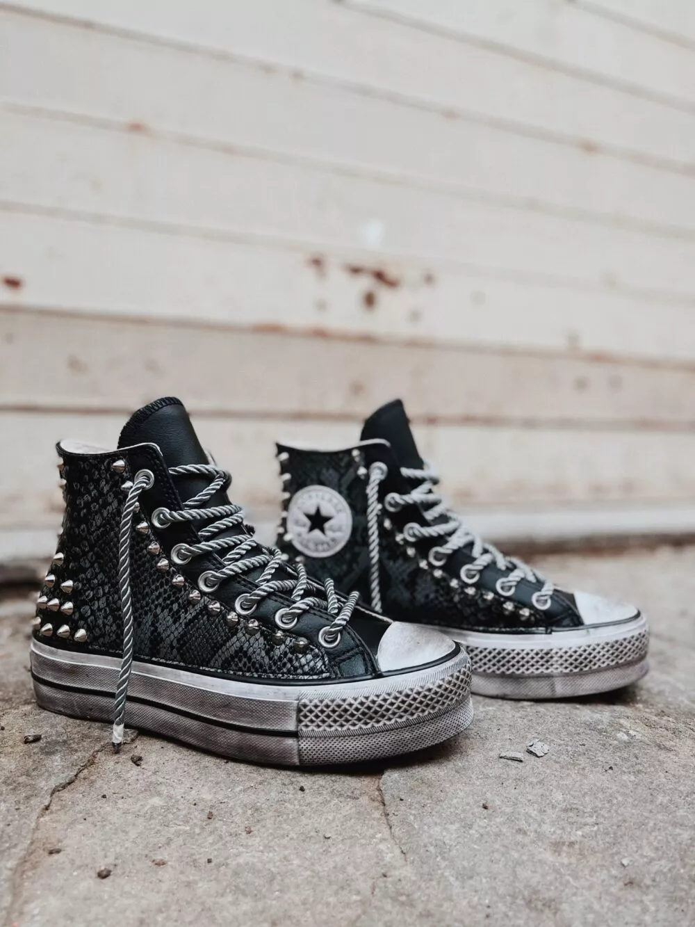CONVERSE HIGH Platform Leather Black Sidney - foto 3