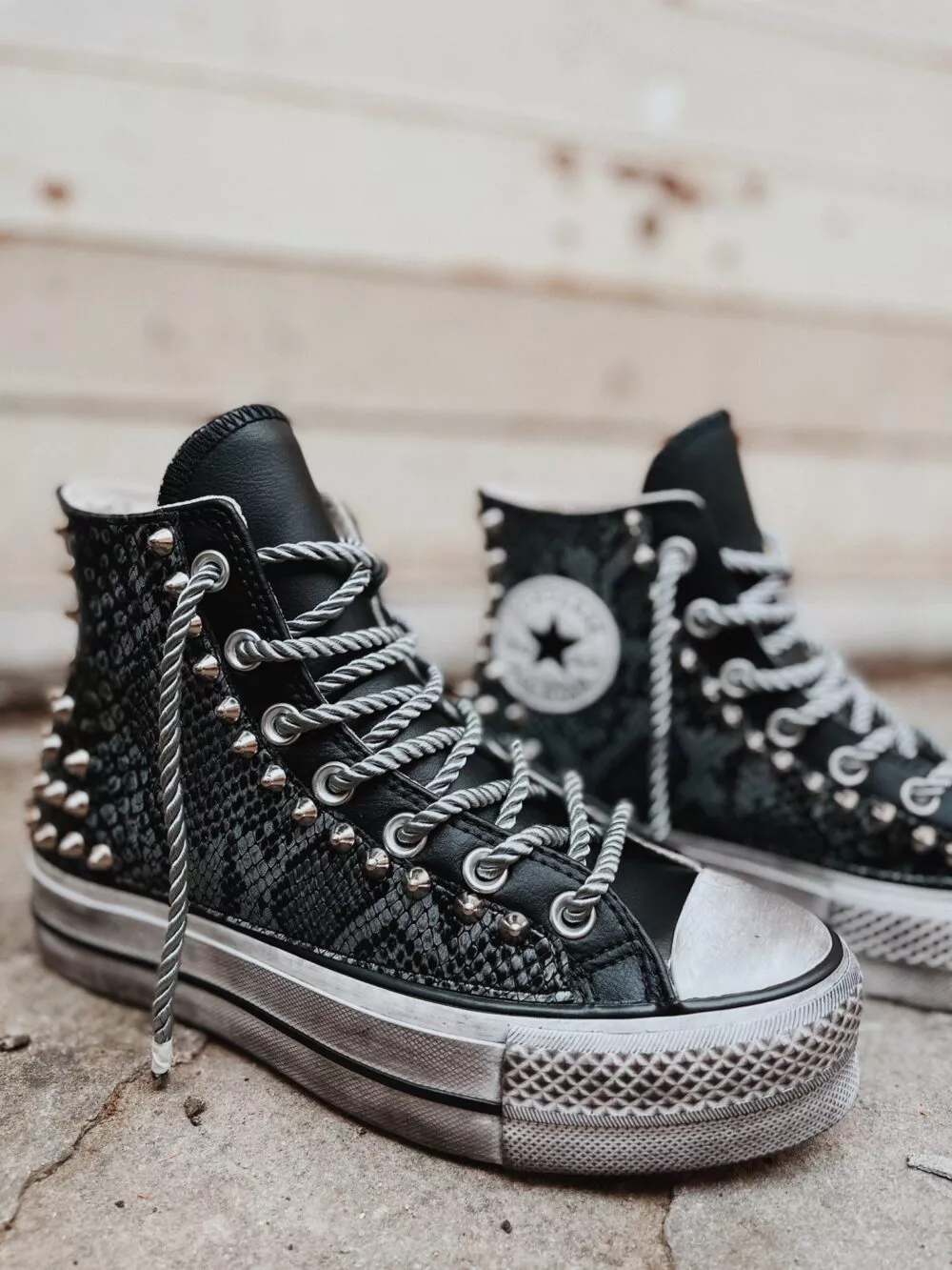 CONVERSE HIGH Platform Leather Black Sidney - foto 2