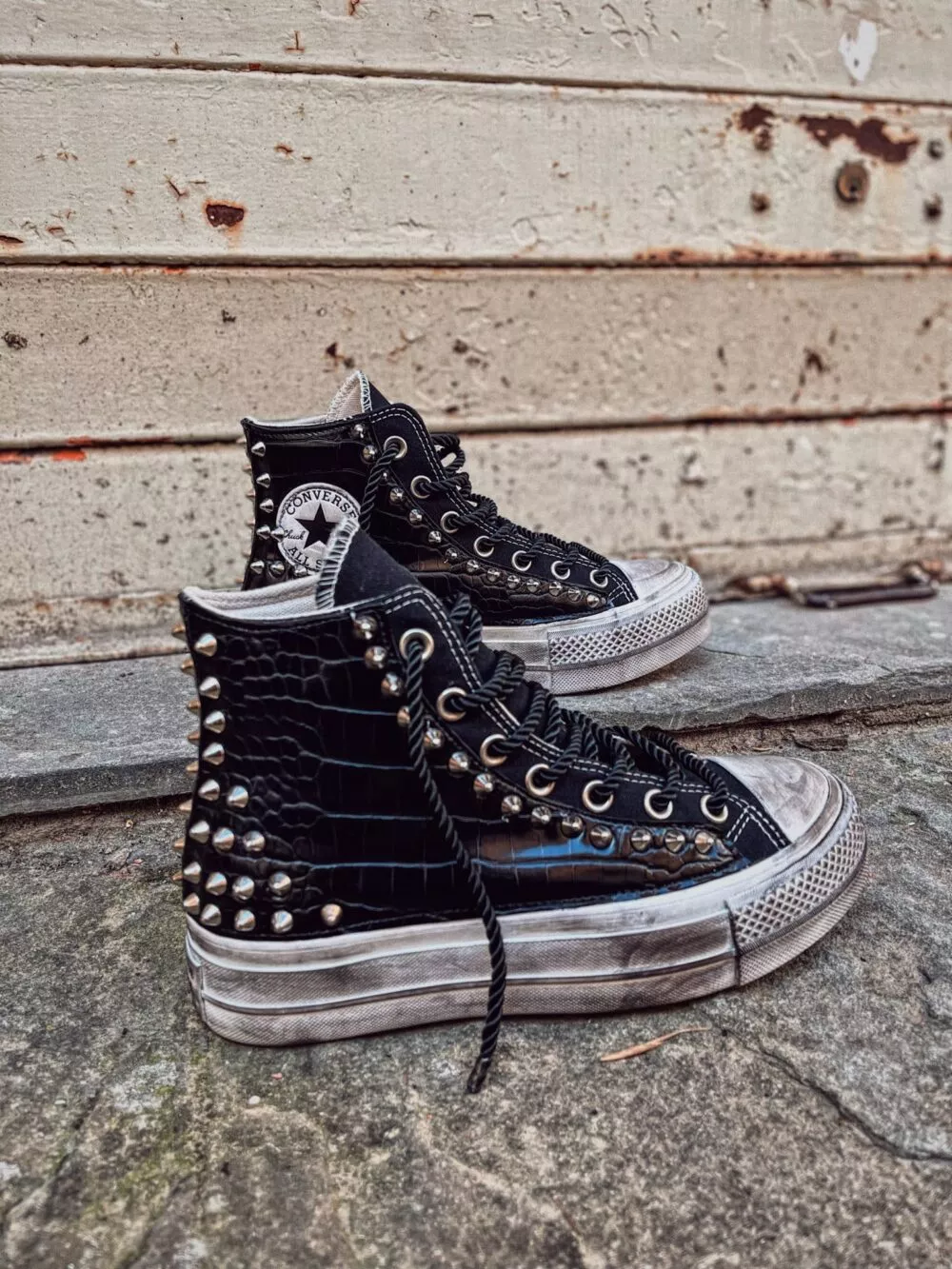 CONVERSE HI Platform Black SAVAGE Croc SAMPLE SALE - foto 3