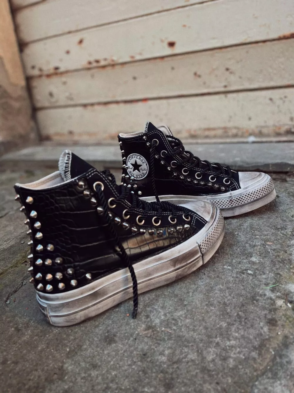 CONVERSE HI Platform Black SAVAGE Croc SAMPLE SALE - foto 4