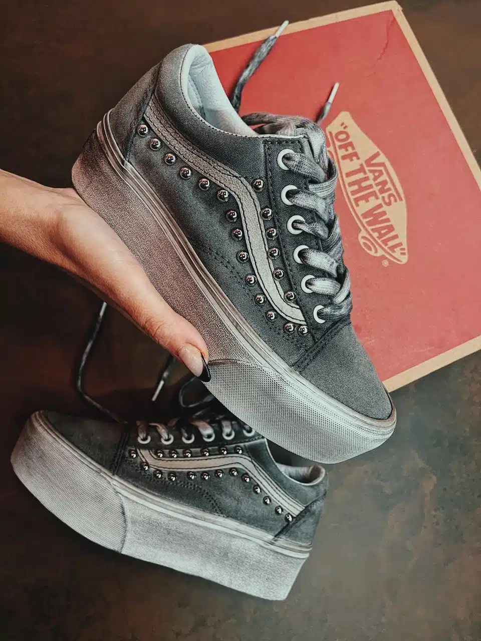 VANS Old SKOOL Super PLATFORM Grey LTD Borchie Sferiche - foto 2