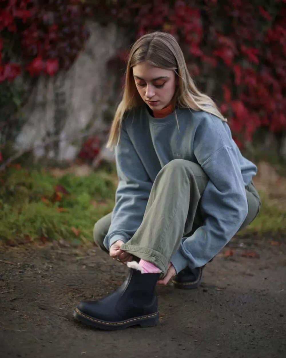 DR MARTENS STIVALETTI CHELSEA DI PELLE CON RIVESTIMENTO IN PELLICCIA 2976 LEONORE - foto 5