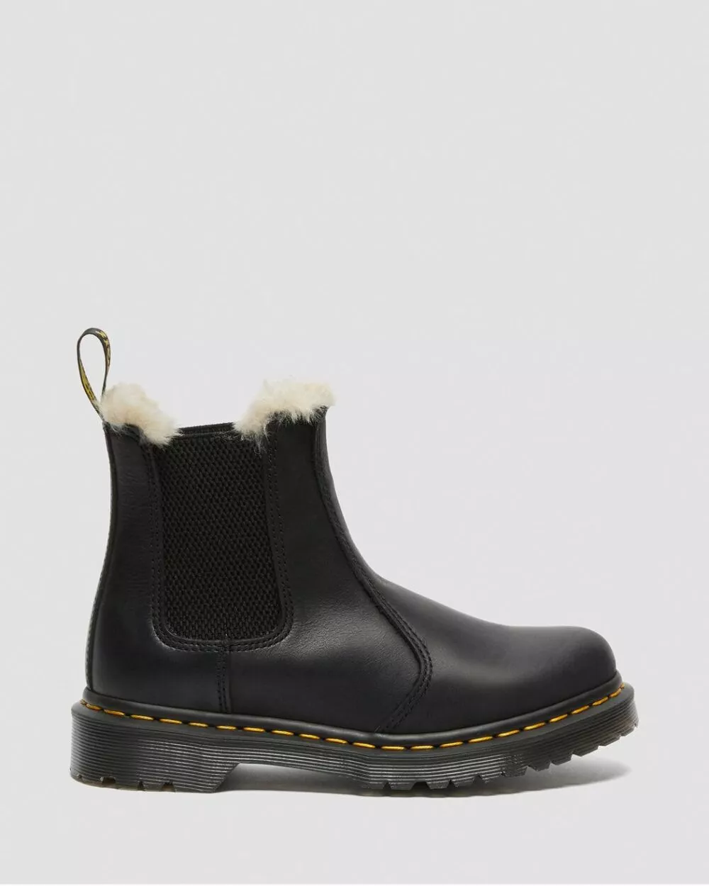 DR MARTENS STIVALETTI CHELSEA DI PELLE CON RIVESTIMENTO IN PELLICCIA 2976 LEONORE - foto 3