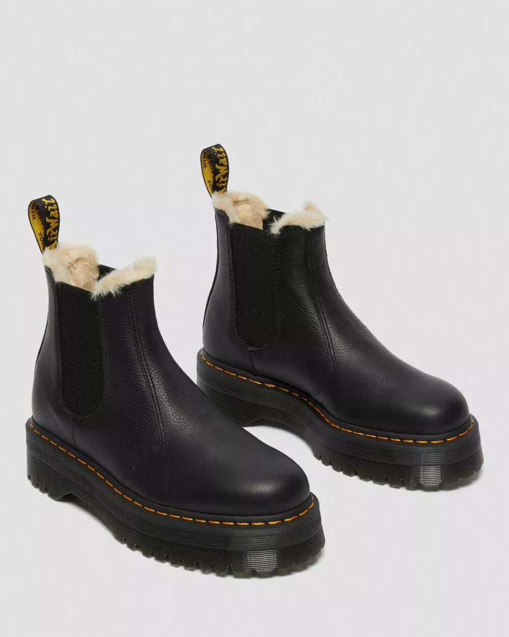 DR MARTENS STIVALI PLATFORM 2976 QUAD CON RIVESTIMENTO IN PELLICCIA - foto 2