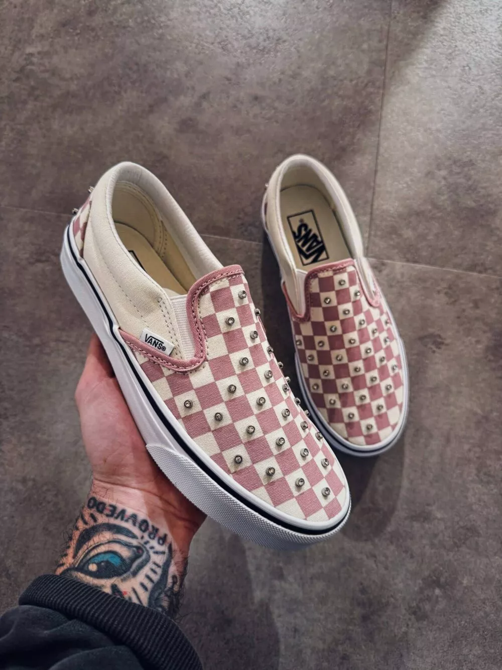 VANS SLIP ON Rhinestones Misty Mauve