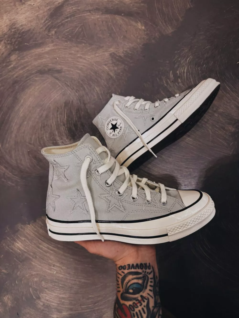 CONVERSE Chuck 70 High Rainwashed Grey Egret Black - foto 2