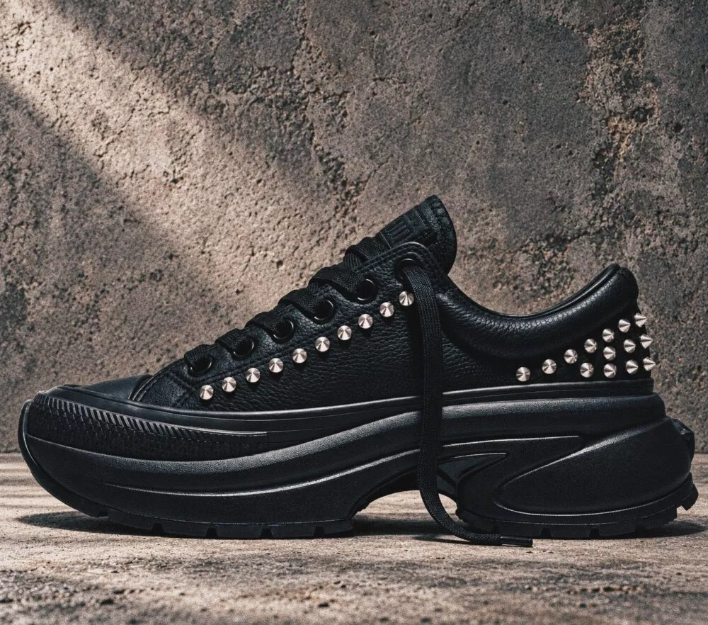 CONVERSE RUN STAR Crush Leather Black Spikes - foto 2
