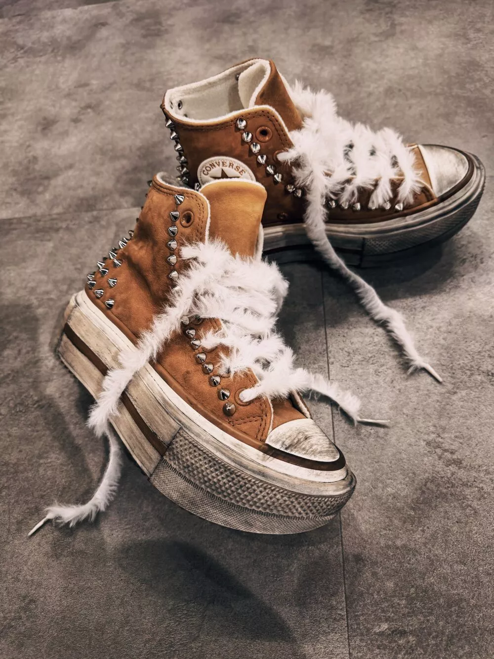 CONVERSE DOUBLE STACK HIGH Incensed Brown / Egret Borchie - foto 2