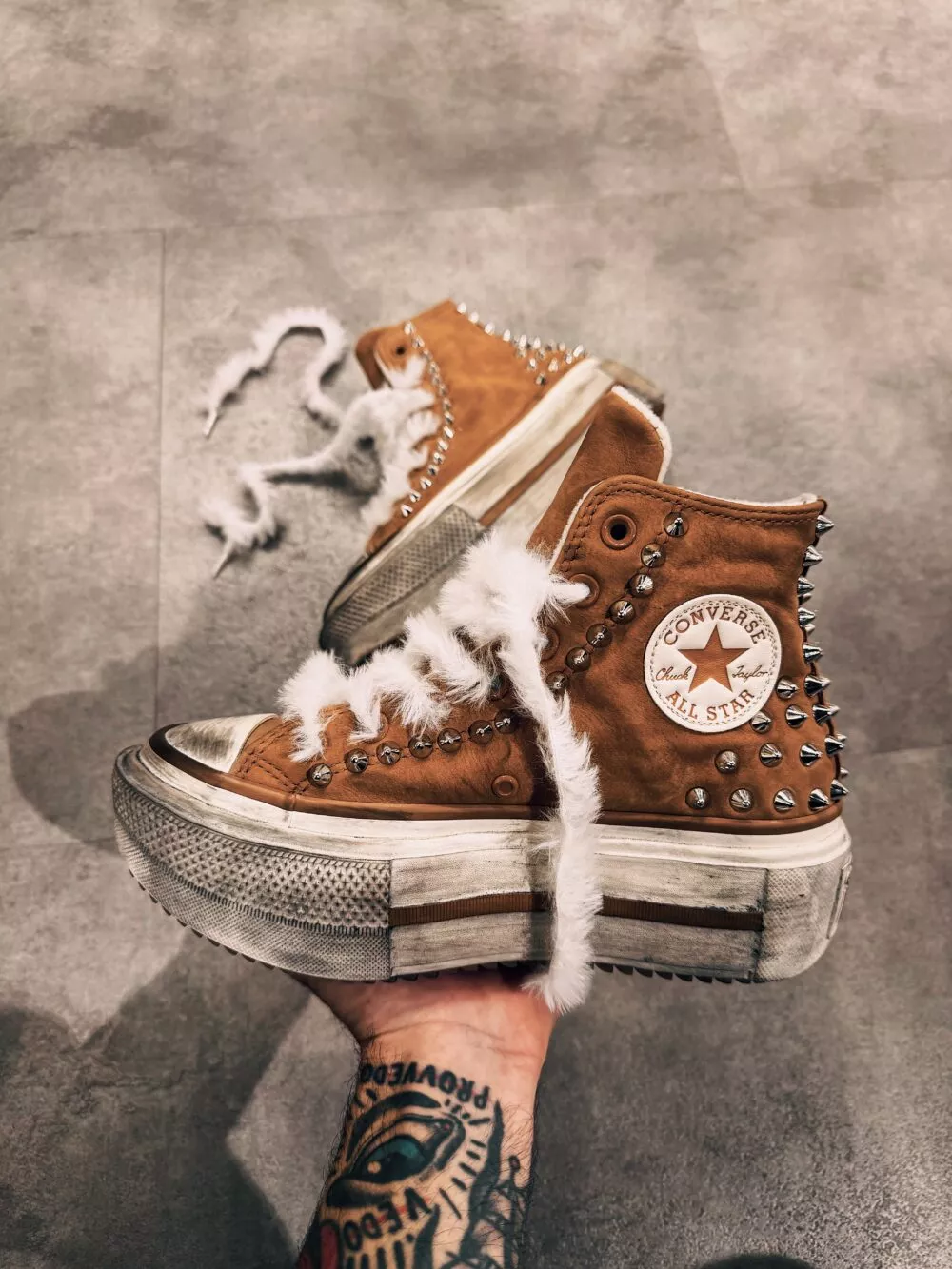 CONVERSE DOUBLE STACK HIGH Incensed Brown / Egret Borchie