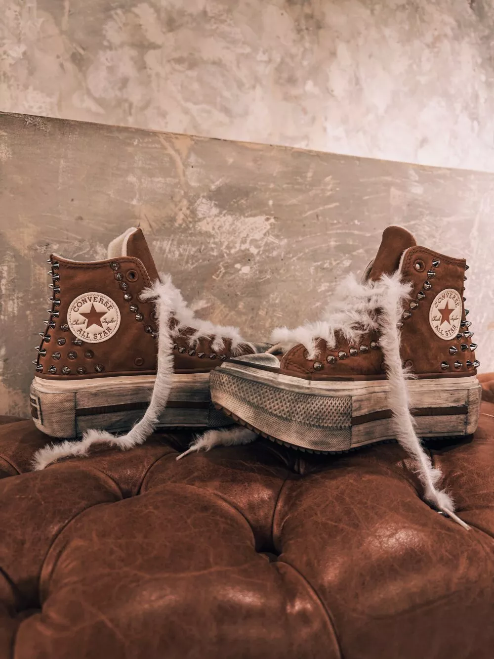 CONVERSE DOUBLE STACK HIGH Incensed Brown / Egret Borchie - foto 3