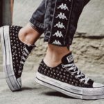 Converse Platform Low White Leather Glitter Silver