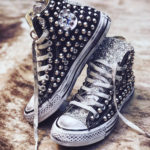 Converse All Stars HIGH nero borchie argento glittter argento 1