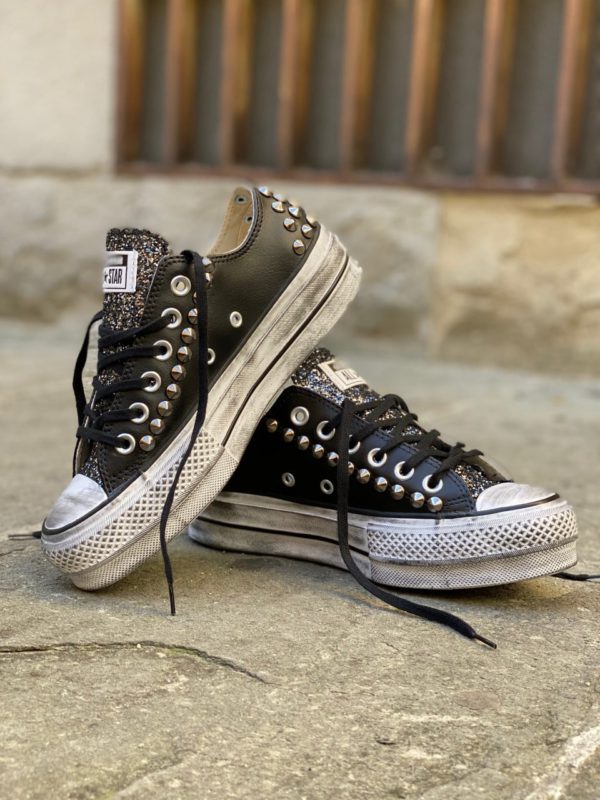 converse pelle glitter