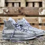 Converse PLATFORM HIGH White Glitter Silver 1