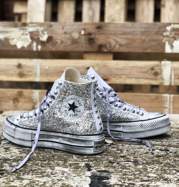 white glitter converse