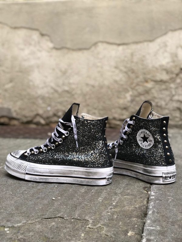 converse platform high black