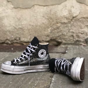 Converse Platform High Black Glitter