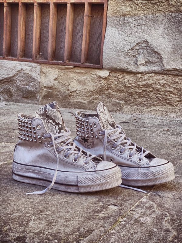 Converse Platform Ltd White Leather Collar Pytho