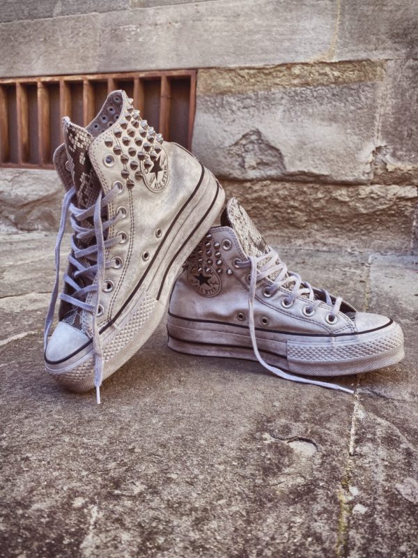 Converse Platform Ltd White Leather Collar Pytho