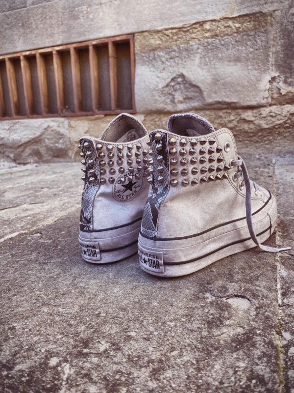 Converse Platform Ltd White Leather Collar Pytho