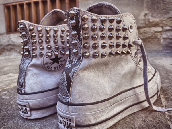 Converse Platform Ltd White Leather Collar Pytho