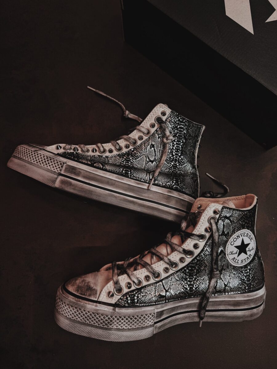CONVERSE High Platform White Pytho Silver - immagine 3