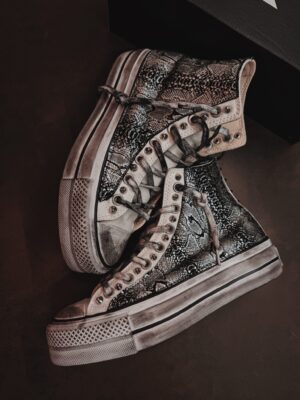 CONVERSE High Platform White Pytho Silver - immagine 2
