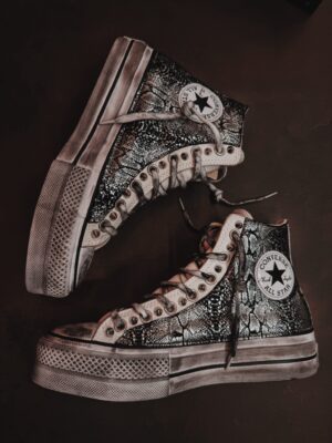 CONVERSE High Platform White Pytho Silver