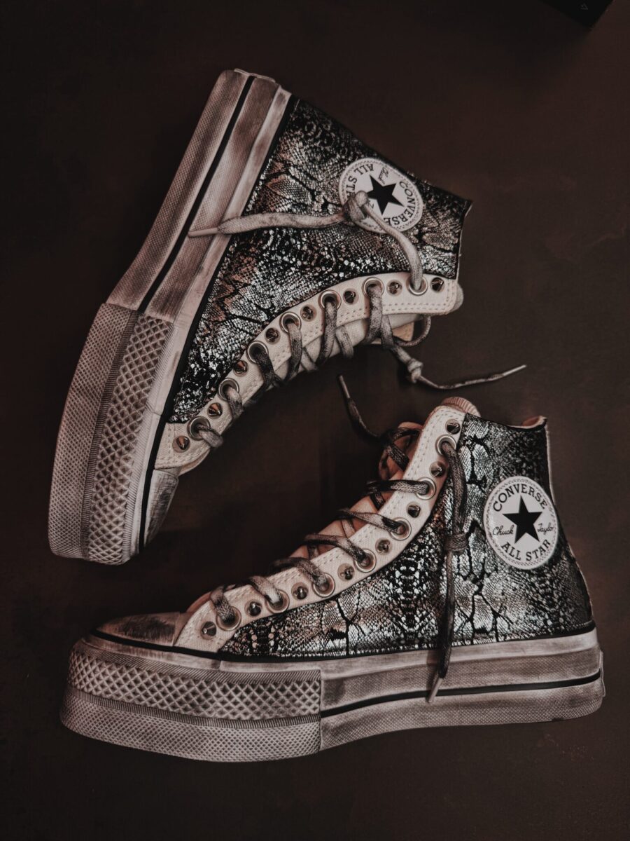 CONVERSE High Platform White Pytho Silver - immagine 1
