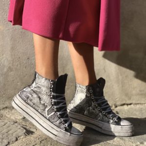 Converse High Platform Black Cobra White